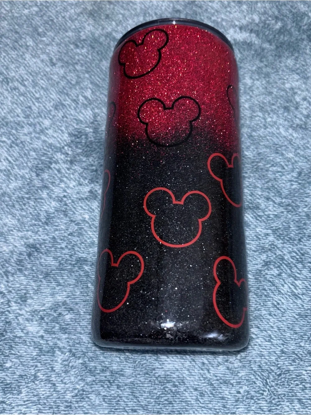NWOT Custom Made Glitter Epoxy 24oz. Mickey Mouse Tumbler